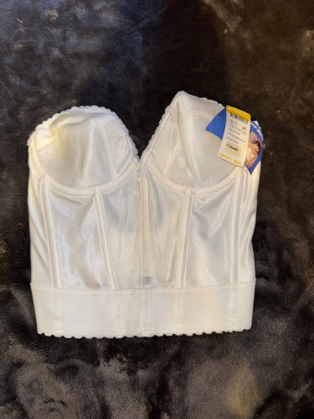 Carnival Longline Bra 32C White Vintage Low Back